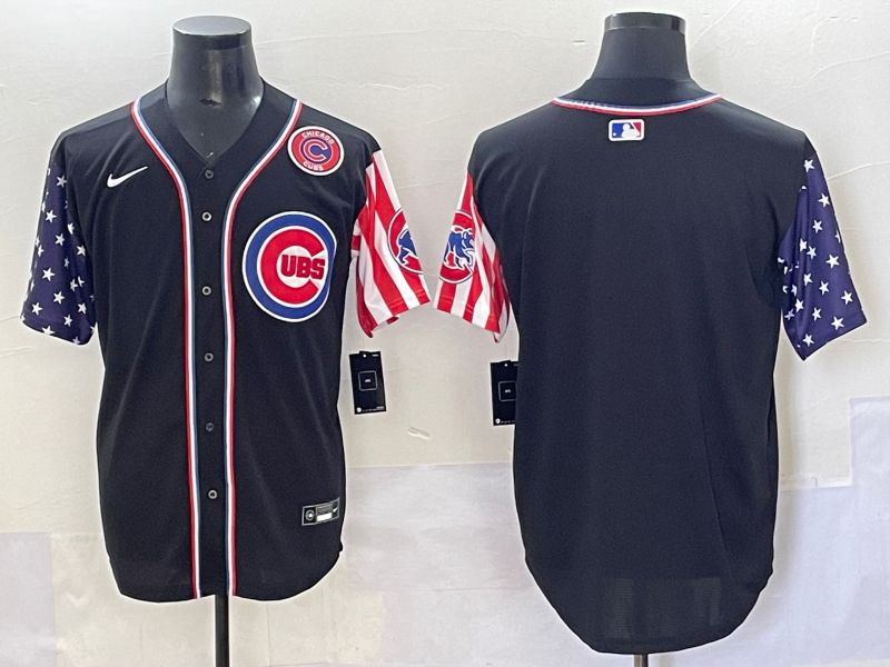Men 2025 Chicago Cubs Blank Black a generation of national flags Joint Name Nike MLB Jersey style 2->chicago cubs->MLB Jersey
